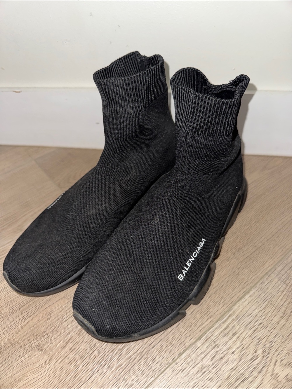 Balenciaga Black Knit Speed Trainer Sock Sneakers